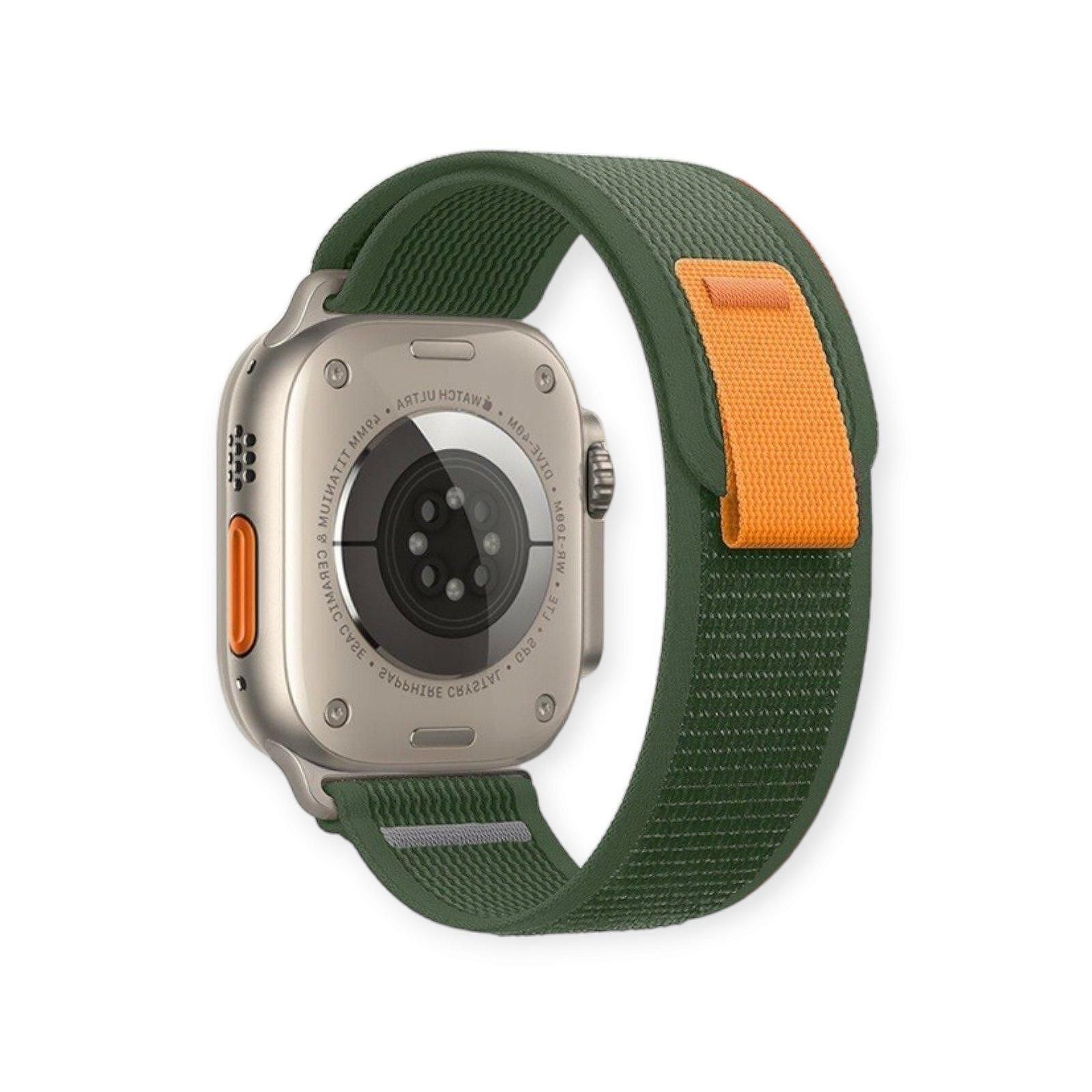 Каишка techvibe nylon за apple watch ultra 1/2 49mm green/orange