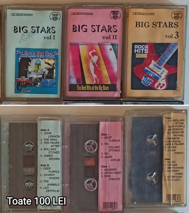 Casete VHS și audio, CD + suport CD, Janis Joplin, U2, Bjork, viniluri