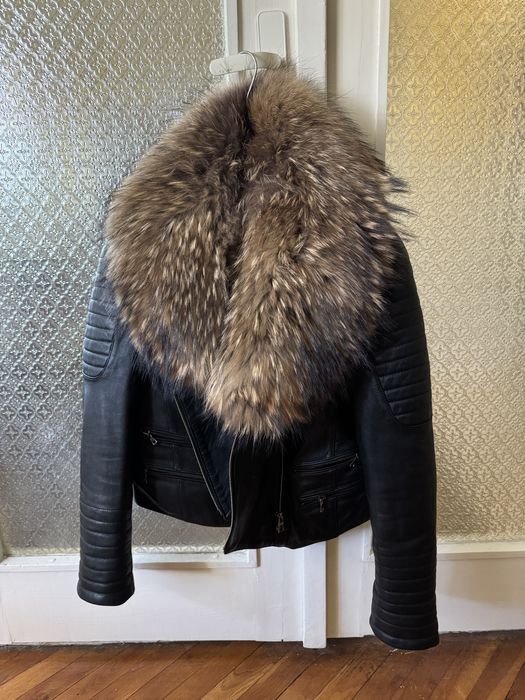 Яке от естествена кожа и естествен пух