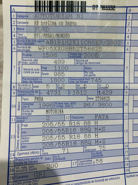 Vand Ford Mondeo pentru programul RABLA/dezmembrari