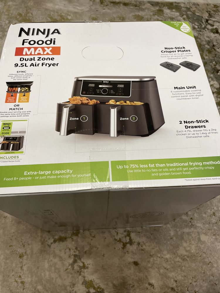 Airfryer Foodi DualZone AF400, 2470W, 9.5L, 6 funcții de gătit, Nou
