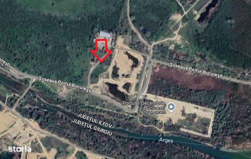 Teren 4 ha cu hale si posibilitate exploatare pietris langa Portul 1 D