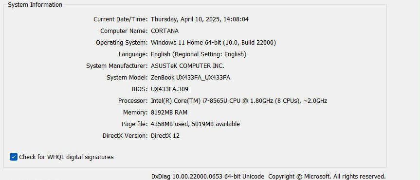 Asus ZenBook 14”