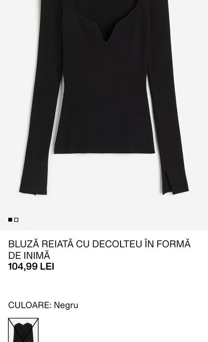 Bluză reiata cu decolteu in V, H&M, nouă