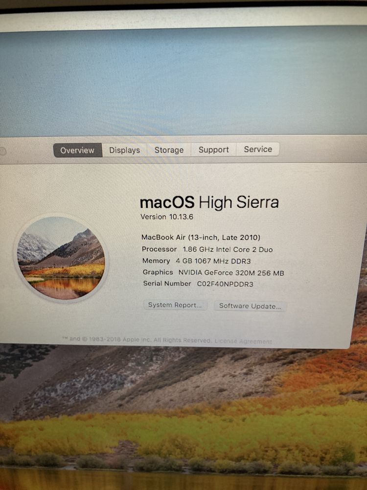 MacBook Air 13 Late 2010 ,SSD 128 GB