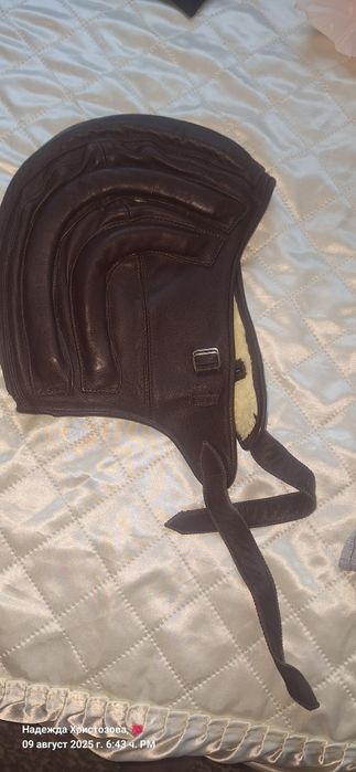 Авиаторско боне с агнешка кожа