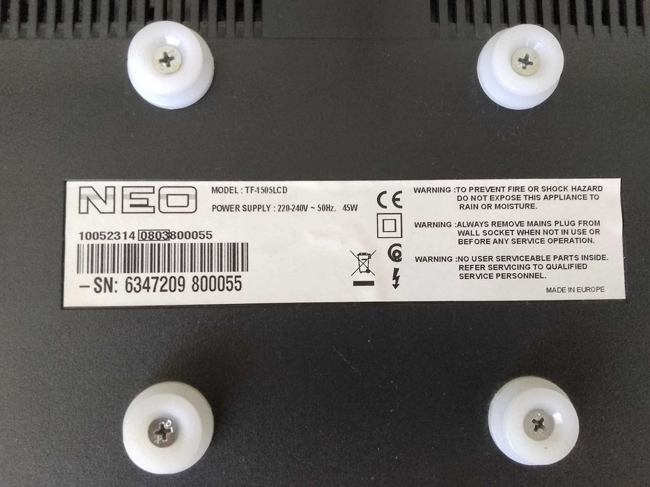 Телевизор Neo TF-1505 Дисплей: TFT LCD (15") като нов