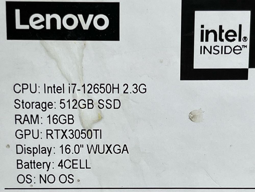 Игровой Ноутбук Lenovo Core i7-12650H/16Gb/512Gb/RTX 3050Ti 4Gb