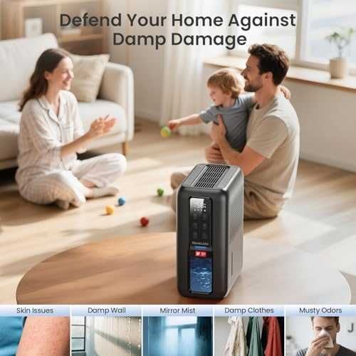 Нов 2000ml тих обезвлажнител с LED светлина таймер за дома Деумифайър