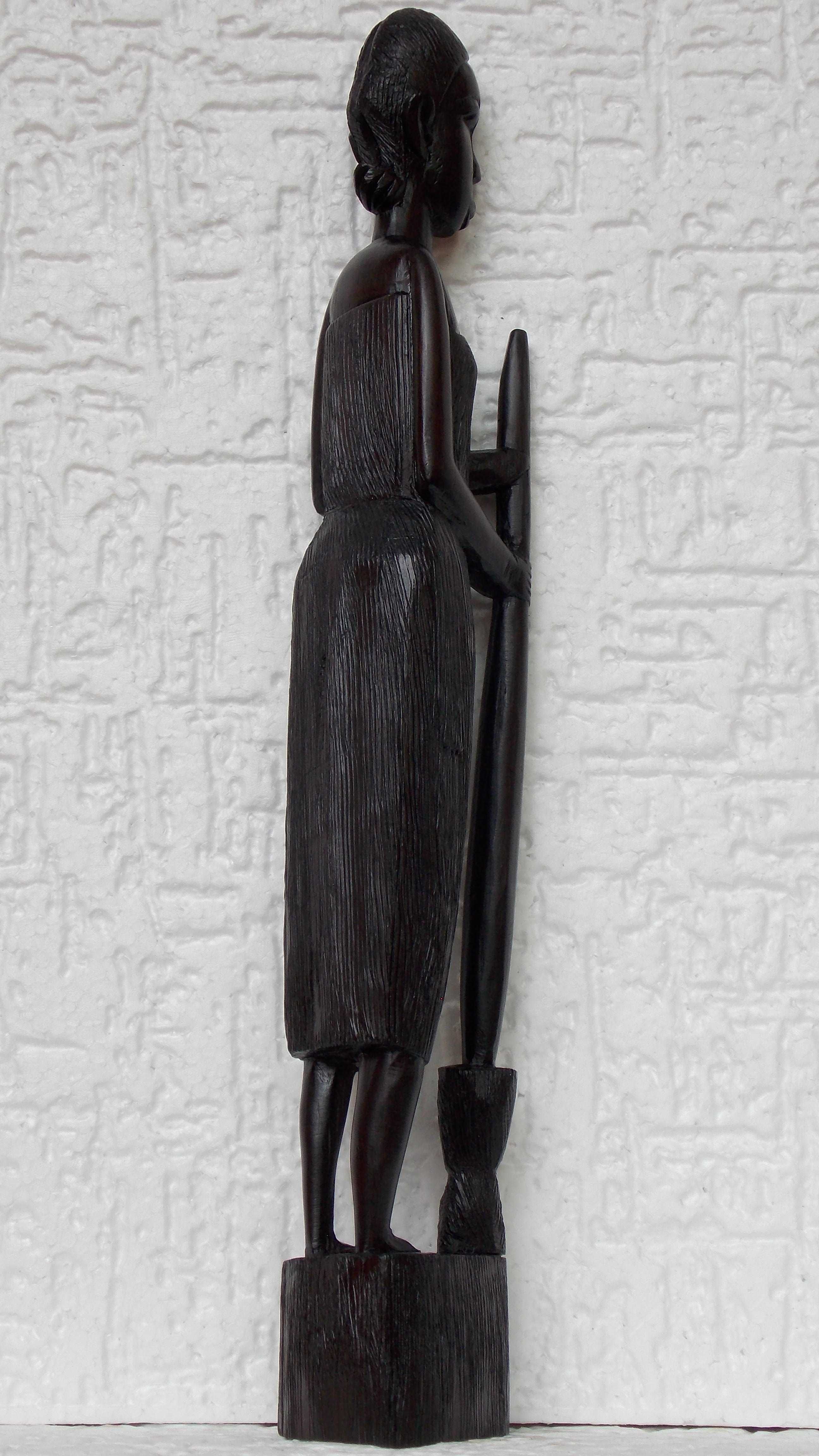 Statueta unicat 39 cm sculptura lemn abanos,arta africana 660 gr.