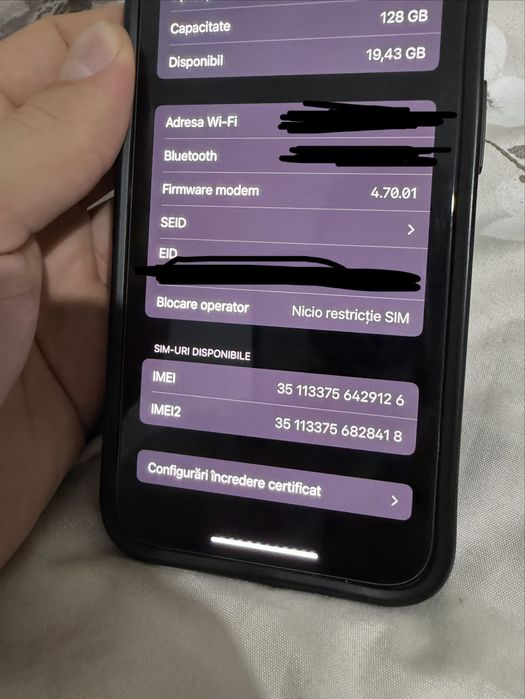 Iphone 13 128gb MidnightBlue excelent liber de retea cu folie si husa