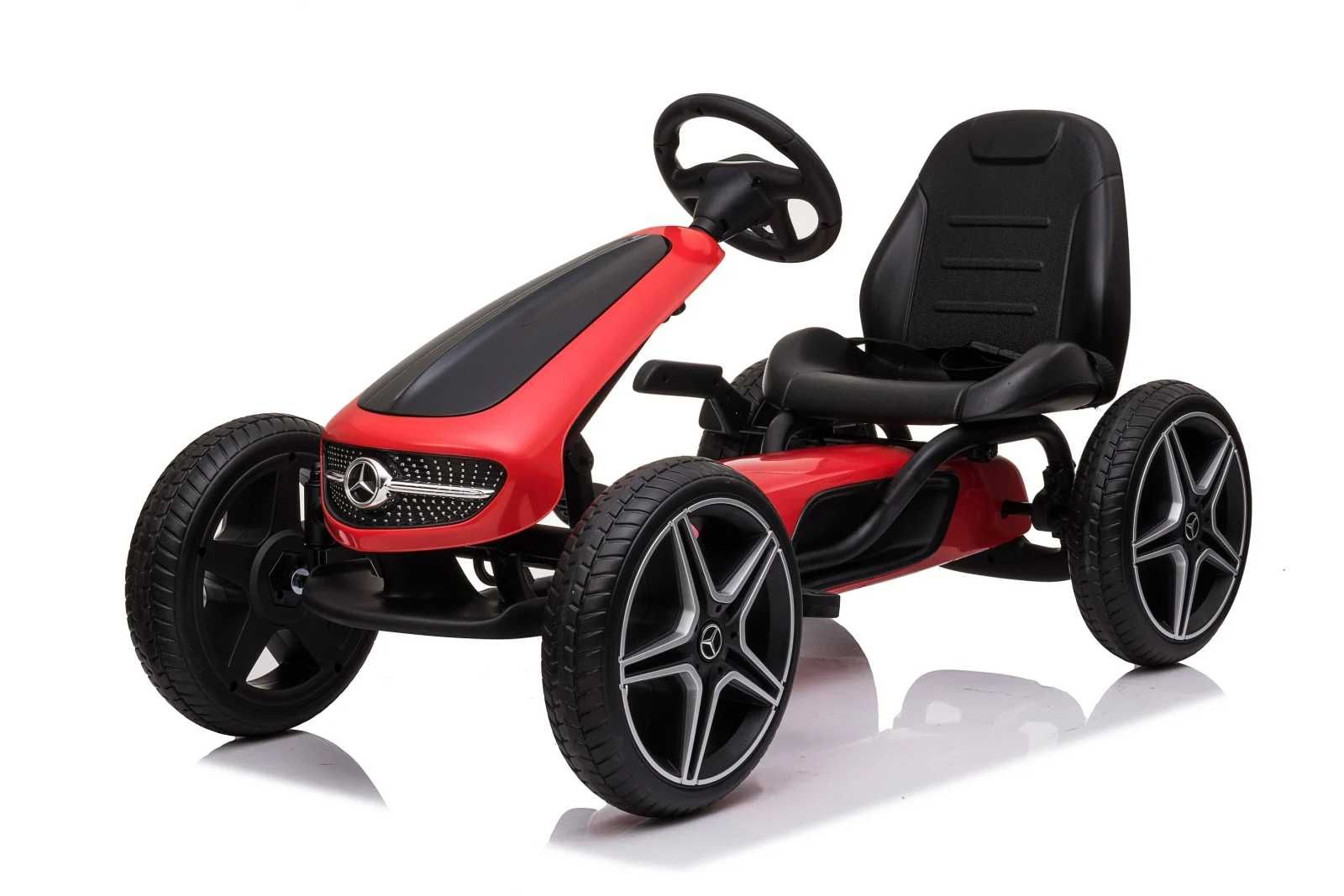 GO Kart cu pedale de la Mercedes, roti cauciuc solid, scaun reglabil