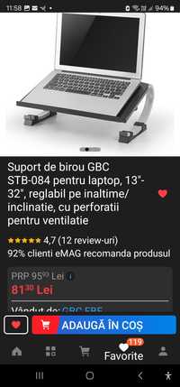 Vând suport de birou pt.laptop GBC nou