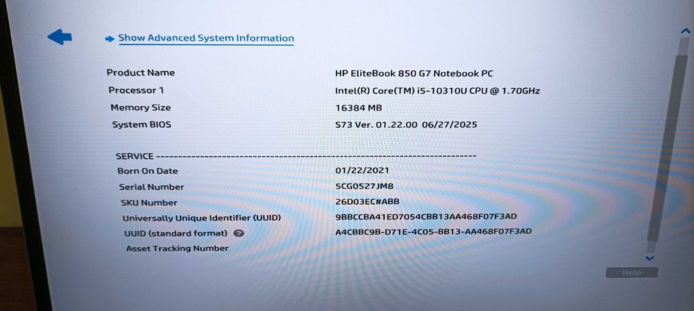Laptop Hp EliteBook 850 G7 i5 10310U Gen 10 Ssd 512, 16Gb Ddr4 15.6"