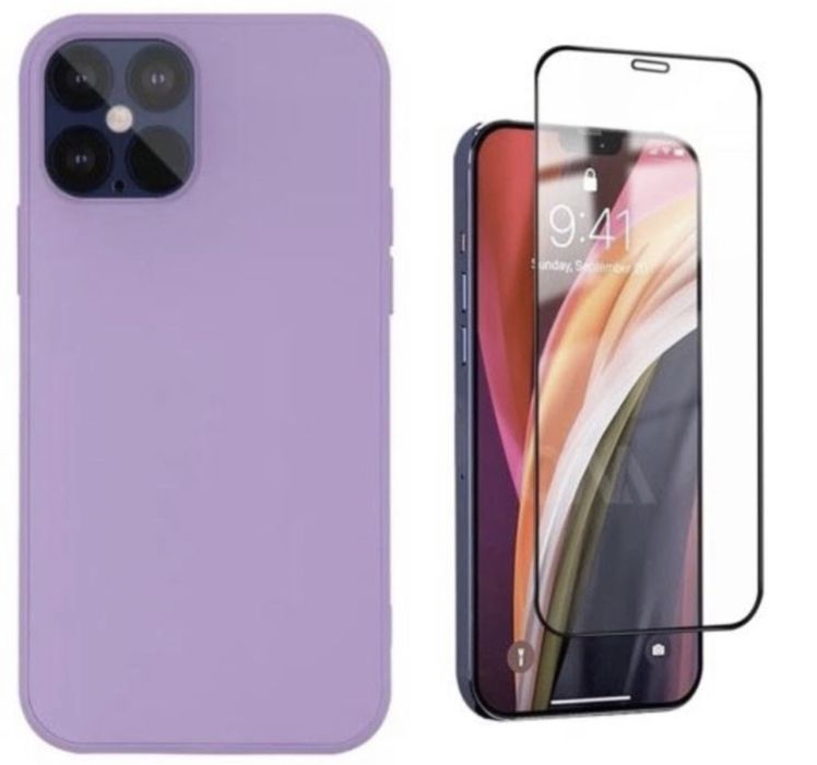Iphone 12/13/14/PRO/MAX Husa Silicon Interior Catifea + Folie Sticla P