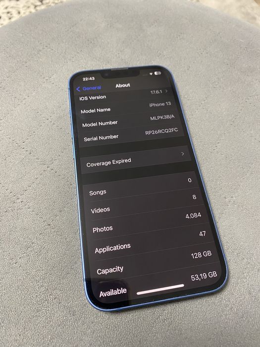 Vand iPhone 13, 128 Gb, blue