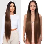 Peruca F15 FRONT LACE 100 cm Ombre par drept lung satena blond blonda