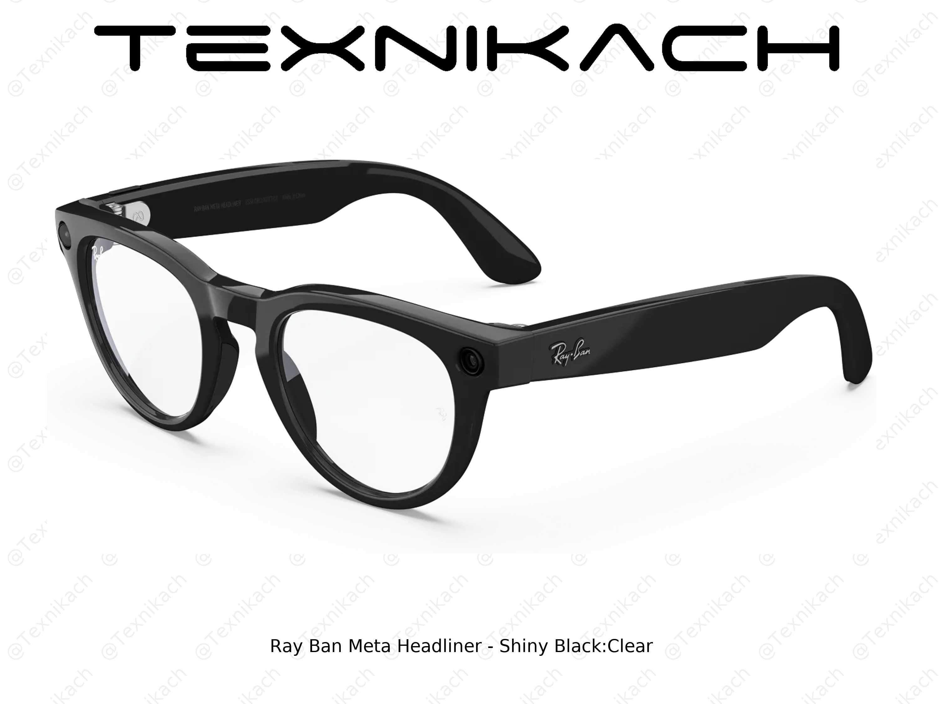 Yangi • Ray Ban Meta Headliner - Shiny Black •  Clear
 • Dastavka