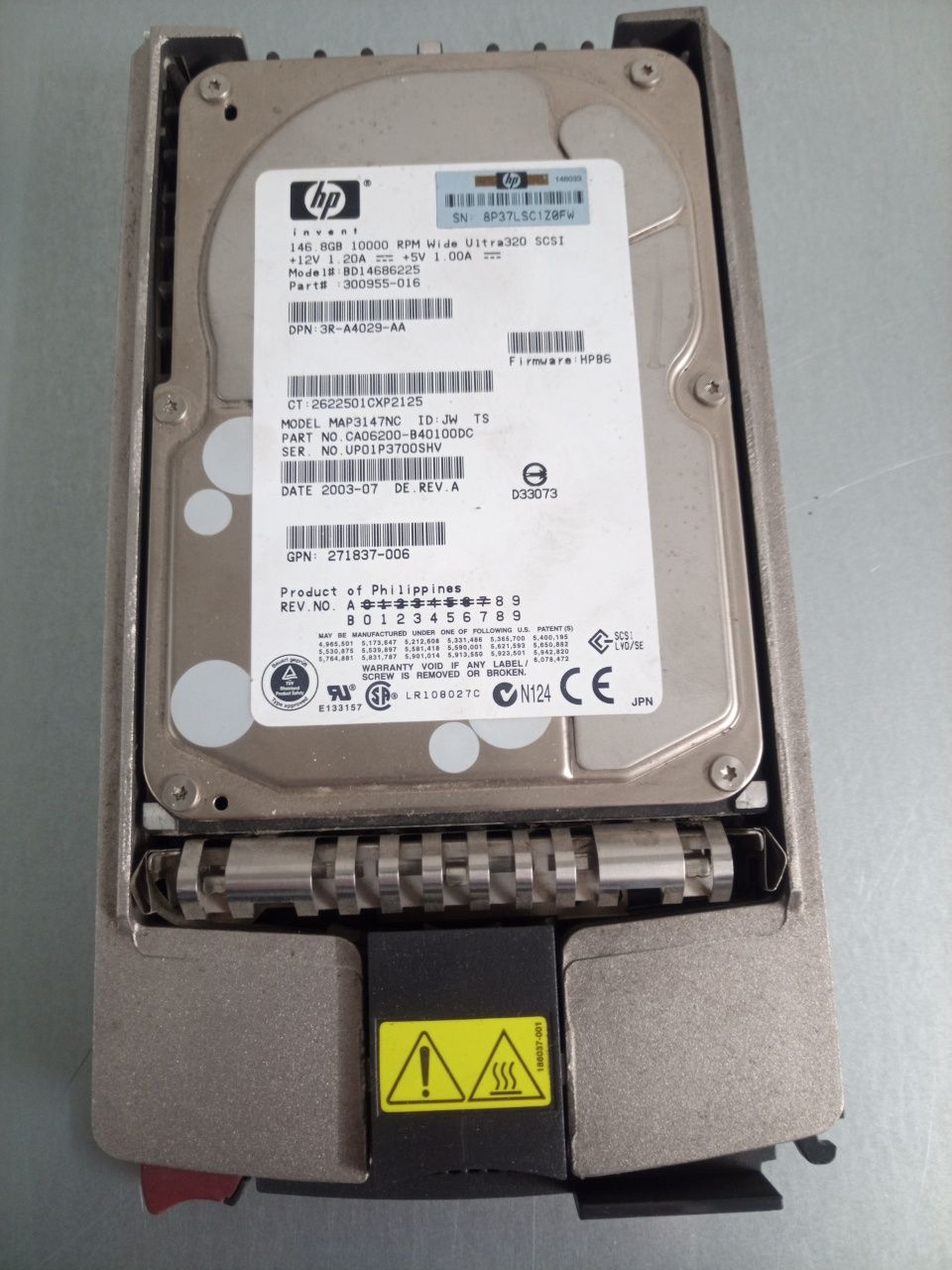 Ultra SCSI HDD HP 146.8/300 GB