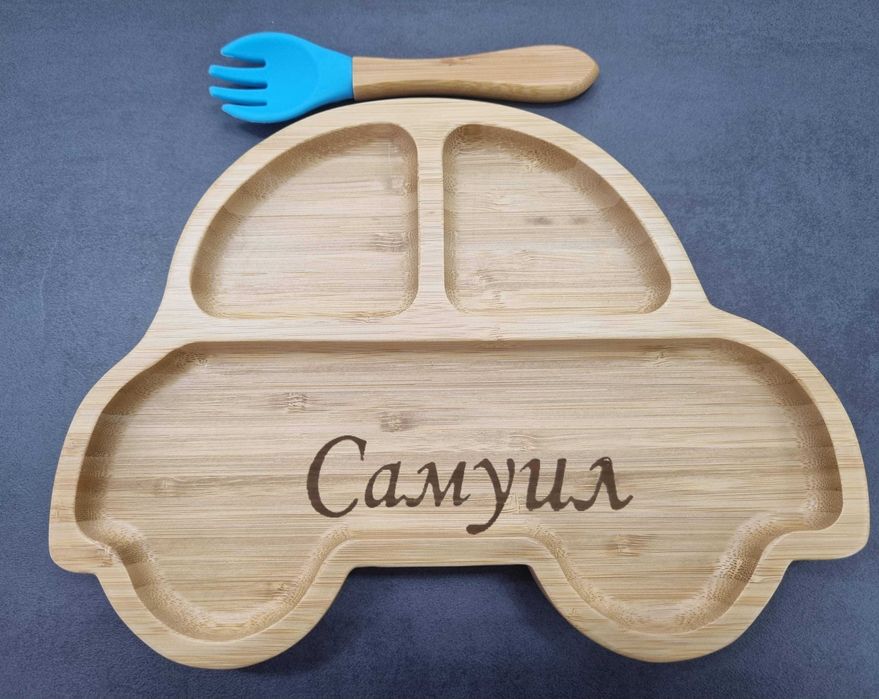 Персонализиран бамбуков сет за хранене