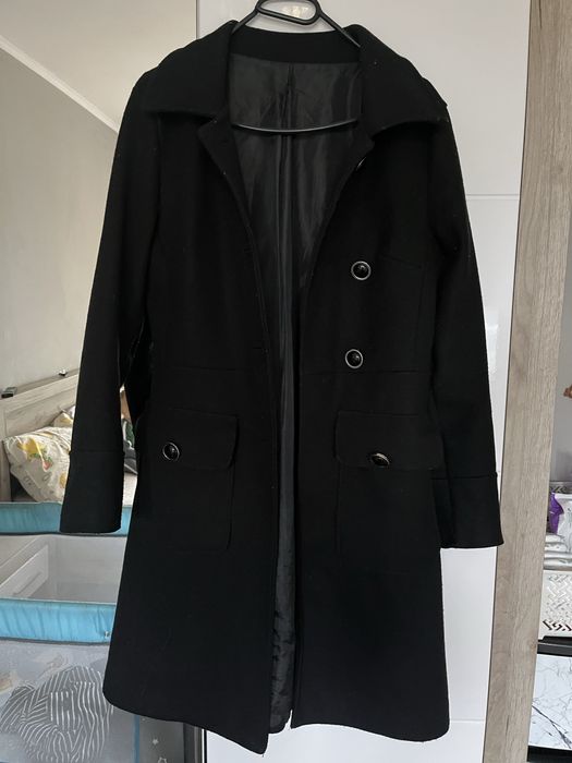 Черно дълго палто размер С/М