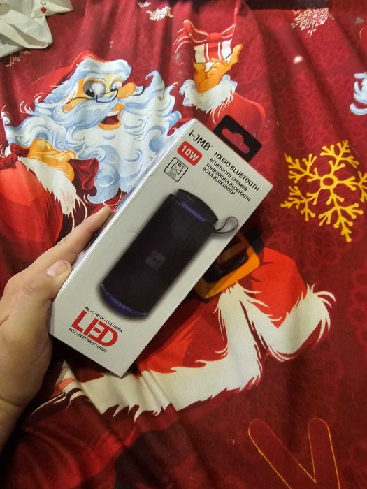 Boxă Bluetooth portabilă, I-JMB HXEIO neagră, cu lumini, bass, 17,5 cM