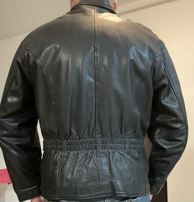 Geaca de piele naturala moto chopper cruiser vintage  marime L