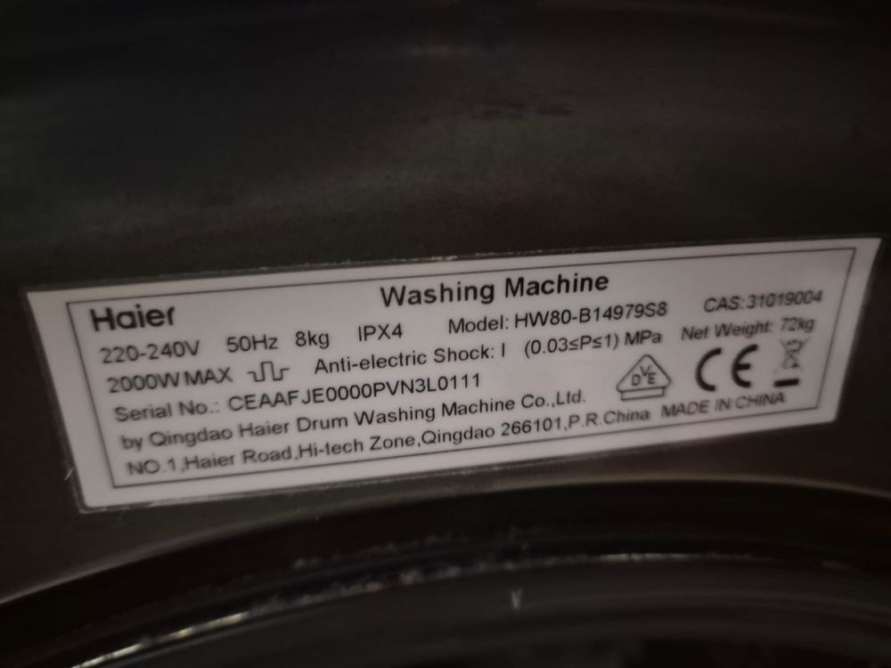 Vand masina de spalat Haier, slim 8-kg