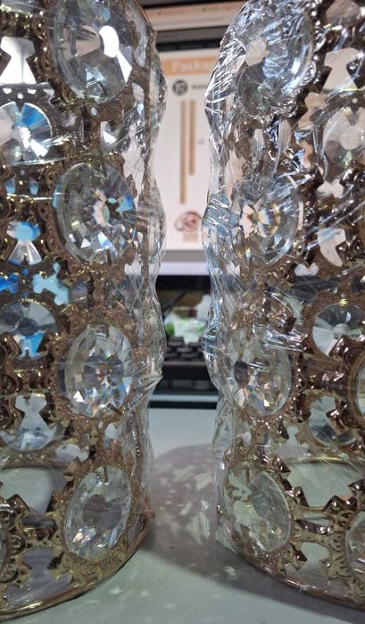 Set 2 vaze decorative NUPTIO, 93.5 cm, metal, aurii