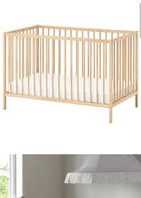 Patut bebe Ikea, lemn fag, 120x60
Pătuţ, fag, 60x120 cm