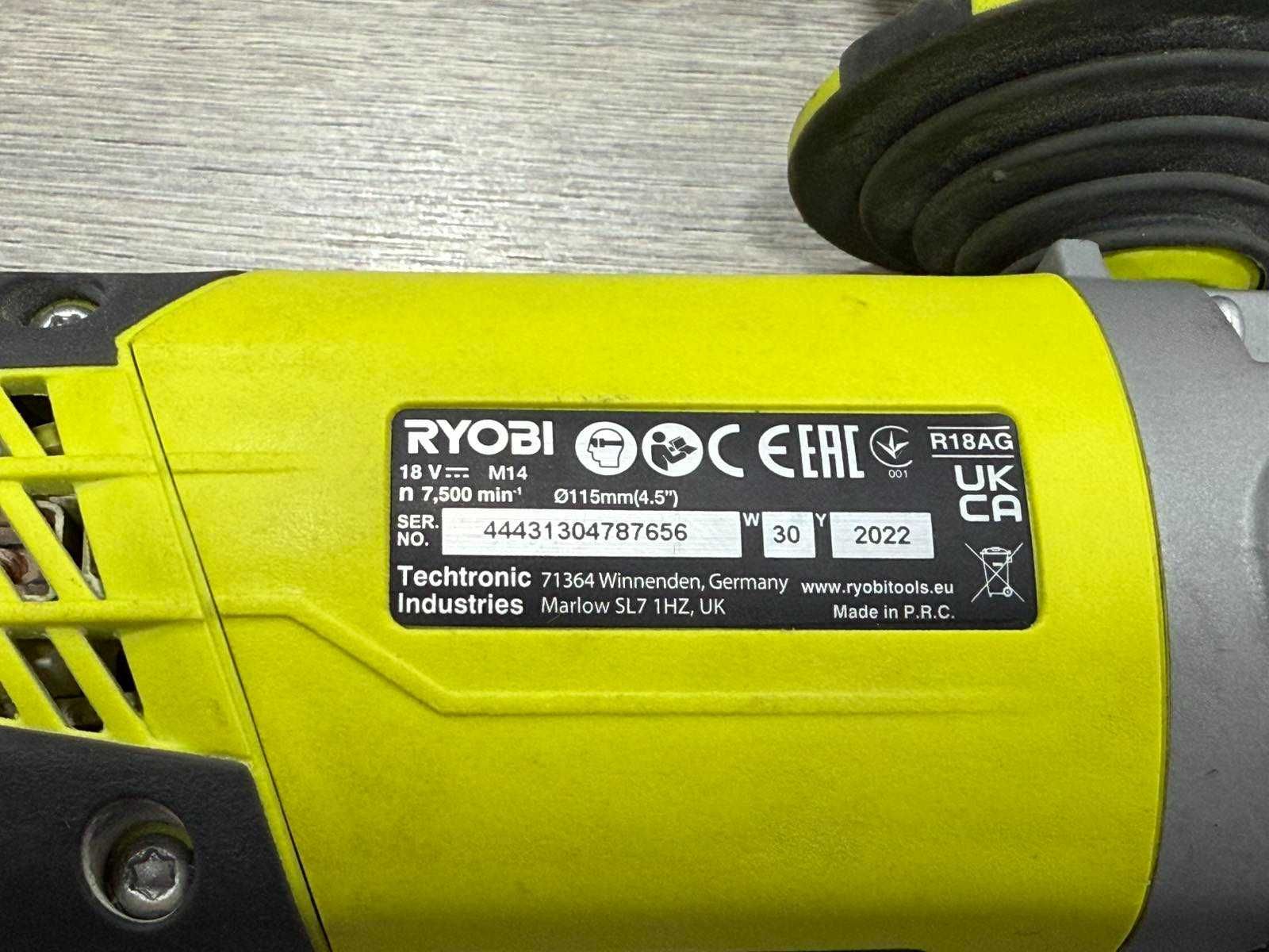 Ryobi R18AG - Акумулаторен ъглошлайф 18V + Дискове