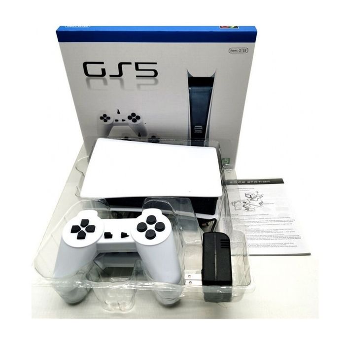 Конзола с вградени игри GS5 - 2 джойстика, 200 игри, Бял