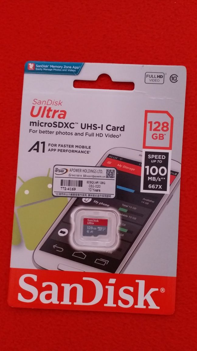 Card microSD 128 Gb SanDisk. Nou-Sigilat!