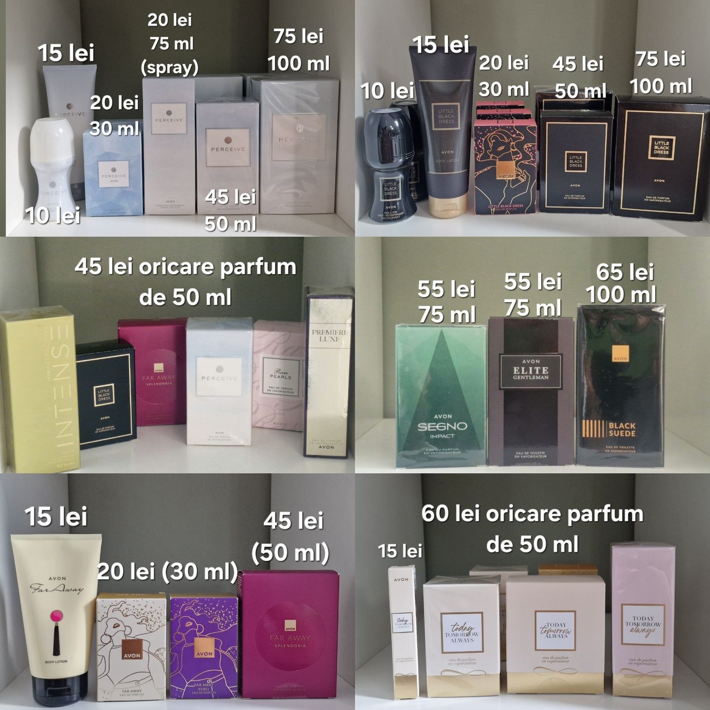 Parfum Avon Today, Tommorow, Perceive, Little Black Dress, Attraction