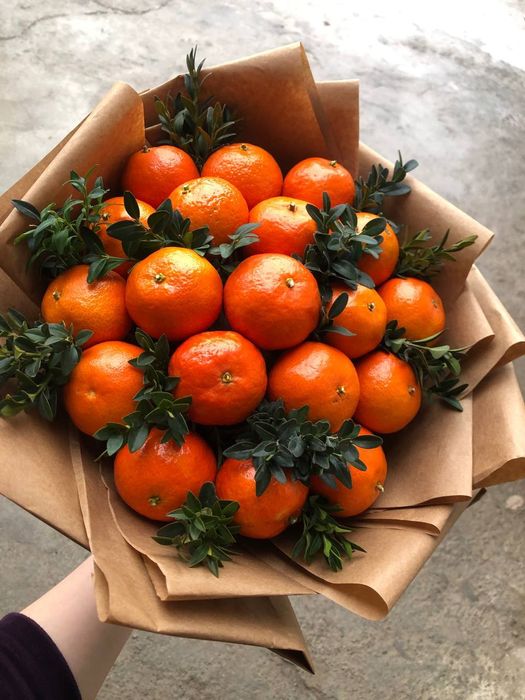 Букет из мандаринов mandarin buket Подарки для женщин Букет мандаринов