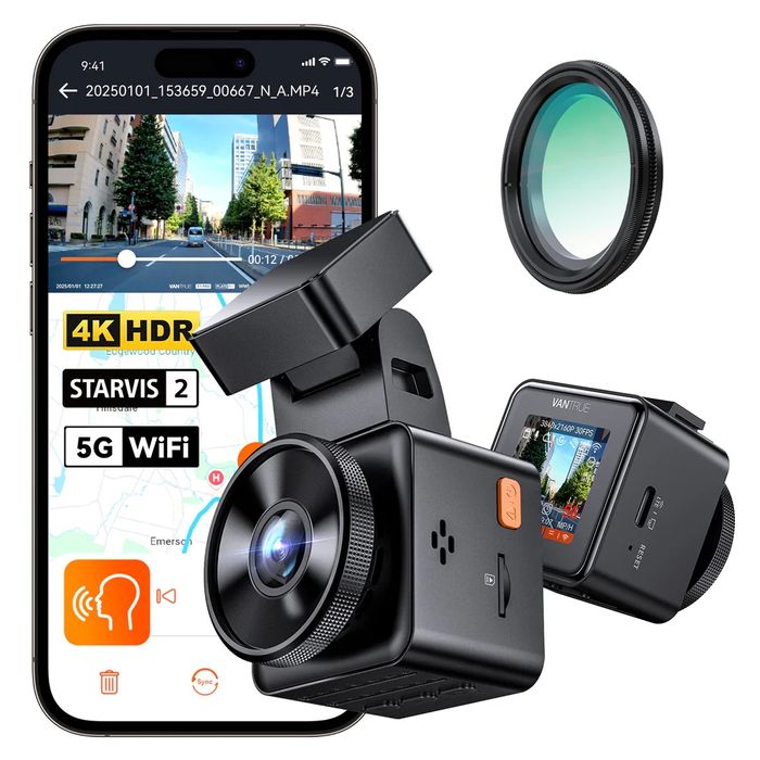 Camera auto Vantrue E1 PRO 4k GPS CPL