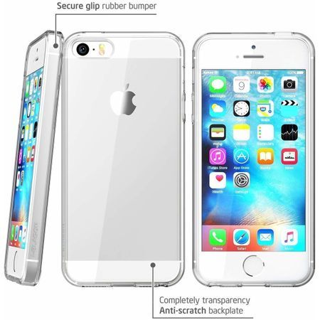 Husa pentru Apple iPhone SE /5 /5S, GloMax Perfect Fit, Transparent