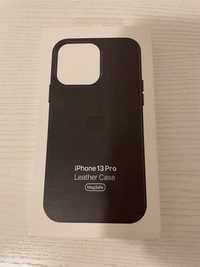 Husa piele / Leather case negru iPhone 13 Pro originala