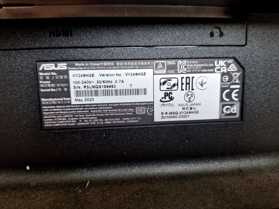 Монитор ASUS VY249HGE