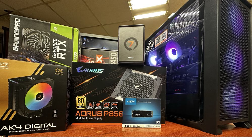 Геймърски компютър, full hd/2k, Ryzen 7, rtx 3080, nvme