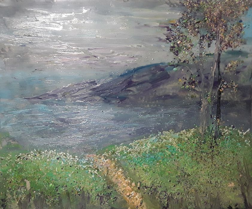 Интерьерные абстрактные работы энкаустика ватман картон