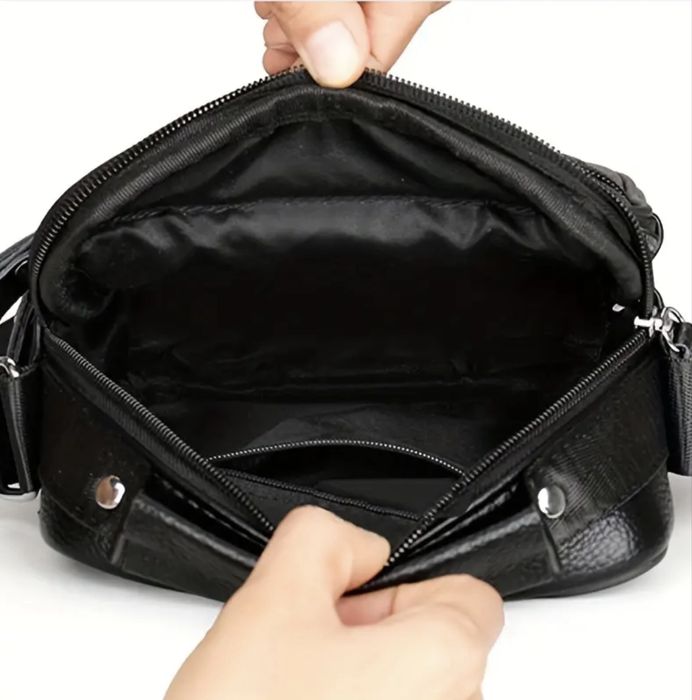 -10%Промоция• Мъжки елегантни и стилни ретро чантички/Черна ест. кожа!