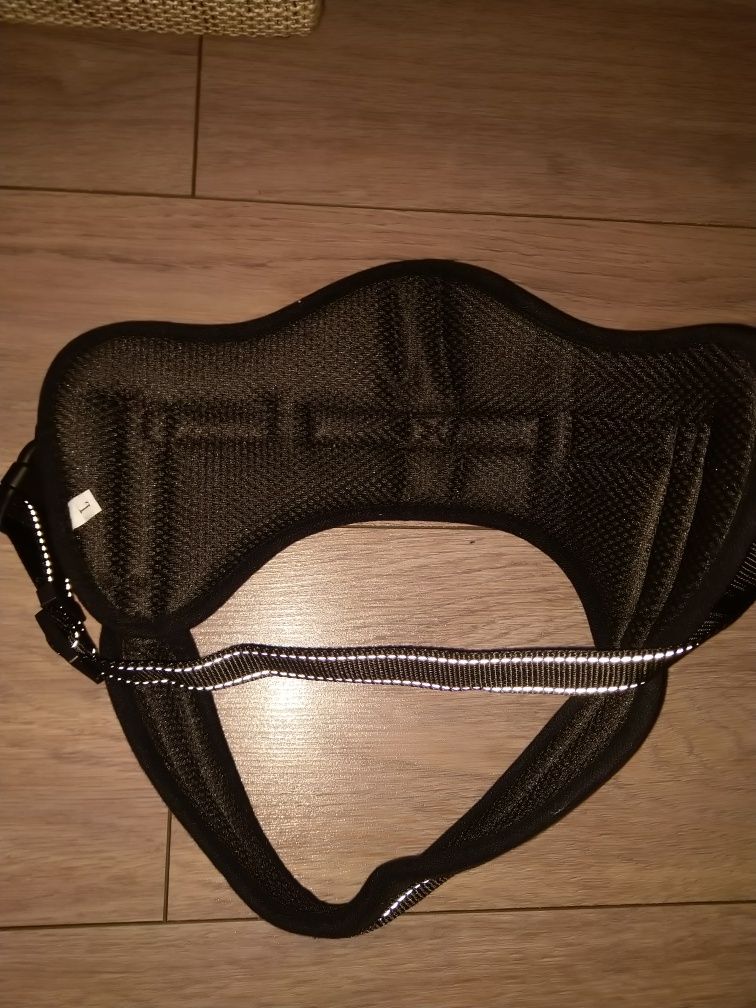 Ham reglabil Pufo Deluxe pentru caini de talie mare, negru, L