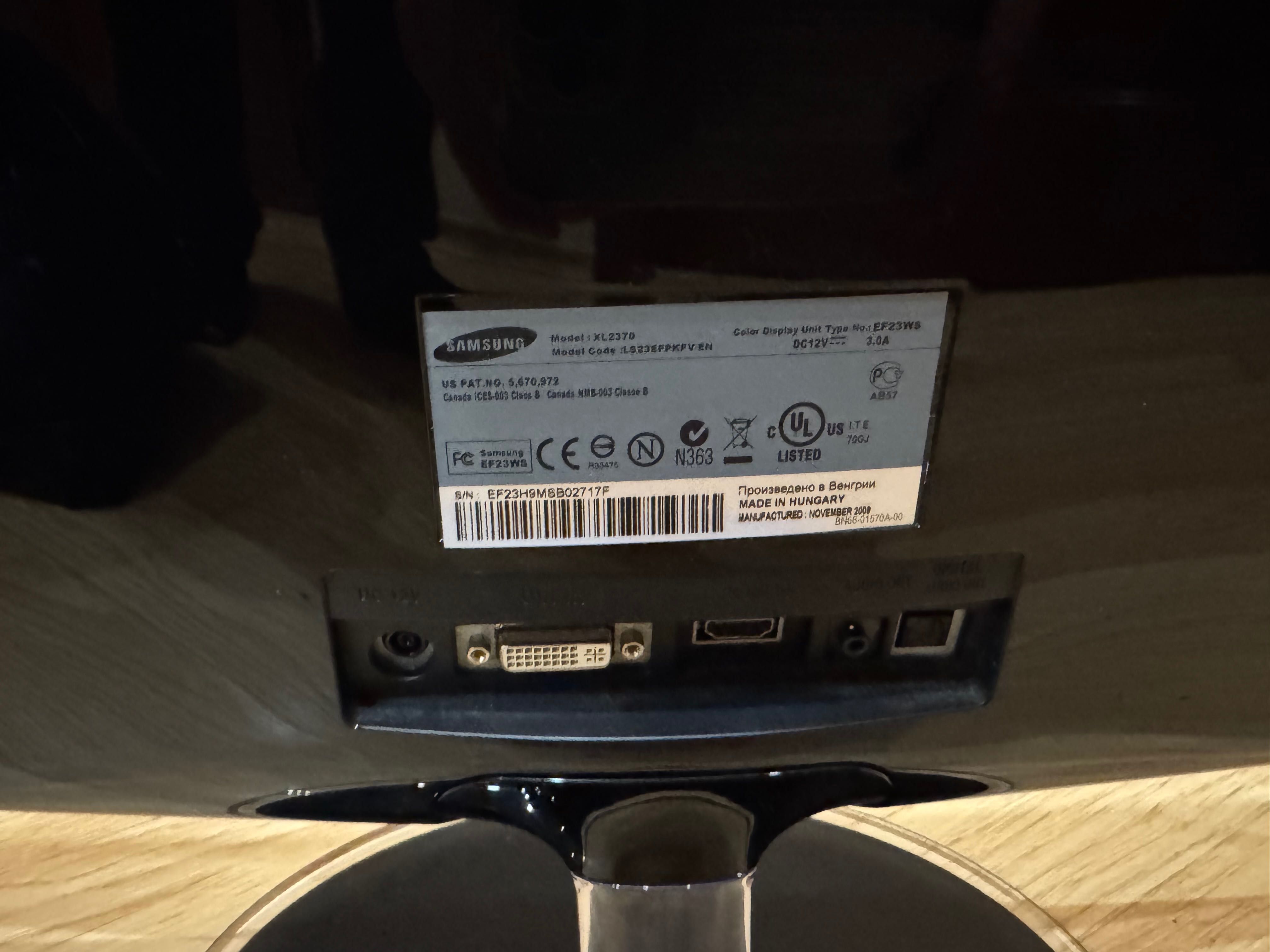 Samsung SyncMaster XL2370 – 23" Full HD монитор в отлично състояние