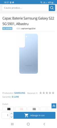 Capac Baterie Samsung Galaxy S22 5G S901 Albastru