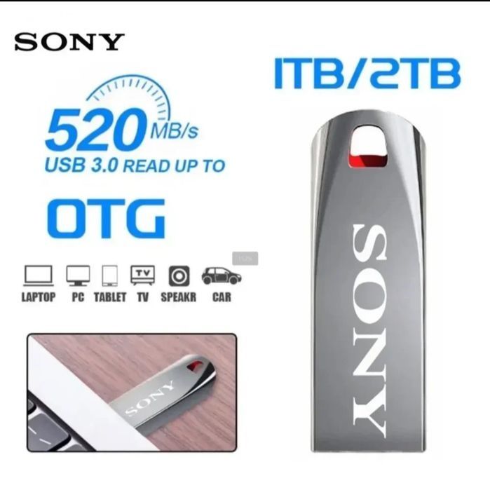 Флашка SONY 2TB с Адаптор за телефон Метална