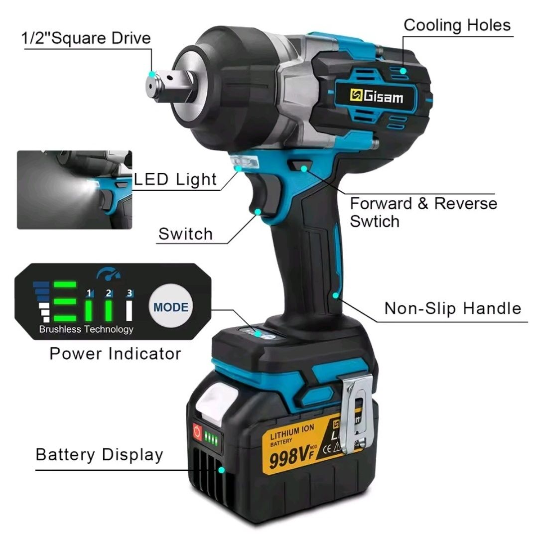 Pistolul de impact 2800N.m