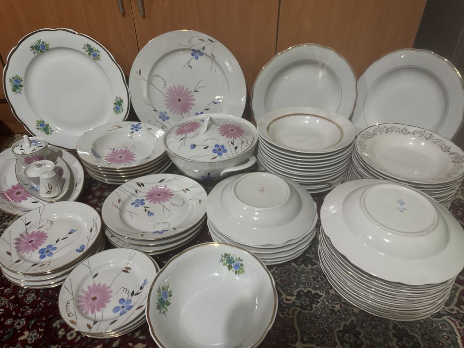 Посуда новая столовая набор дулево и лаган, тарелки рига дулево кахла