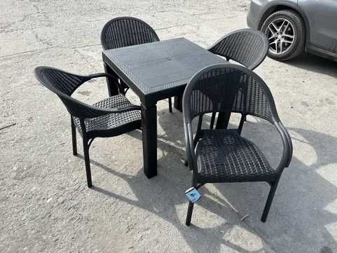 Комплект лукс маса + 6 или 4 стола ратан 4 цвята и размери маси мод.12