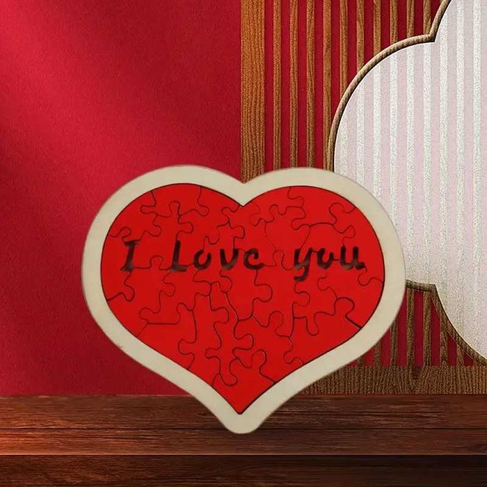 Дървен пъзел "I love you"